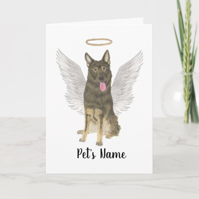 Tarjeta Memorial de Sable German Shepherd Sympathy (Anverso)