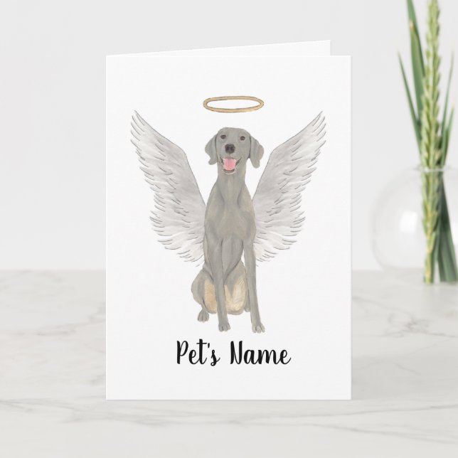 Tarjeta Memorial de Simpatía de Weimaraner Personalizado (Anverso)
