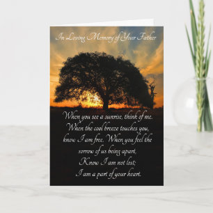 Tarjeta Memorial de solidaridad para padre con roble