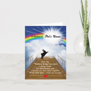 Tarjeta Memorial del puente arcoiris para los conejos