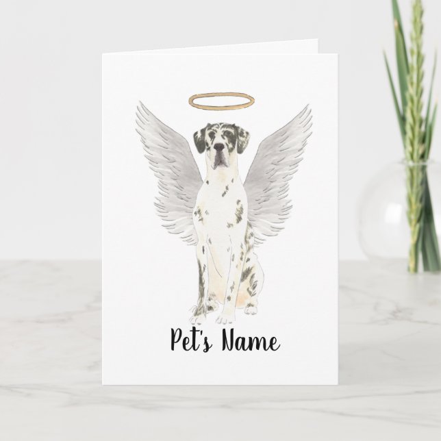Tarjeta Memorial Harlequin Great Dane (Anverso)