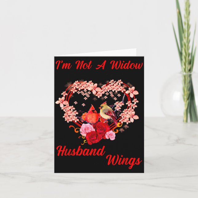 Tarjeta Memorial I'm Not A Widow Husband Wings Cardinal An (Anverso)