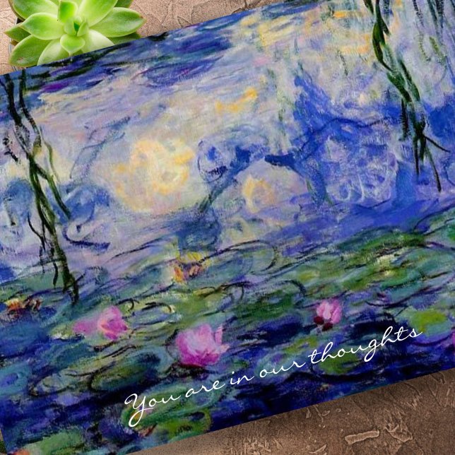 Tarjeta Memorial Lo Siento Por Tu Pérdida De Agua. (Water Lilies Memorial Sympathy Cards, Sorry for your loss cards)