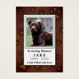Tarjeta Memorial mascota - Chocolate Brown - Oraci