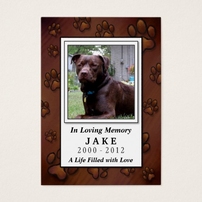 Tarjeta Memorial mascota - Chocolate Brown - Oraci (Frente)
