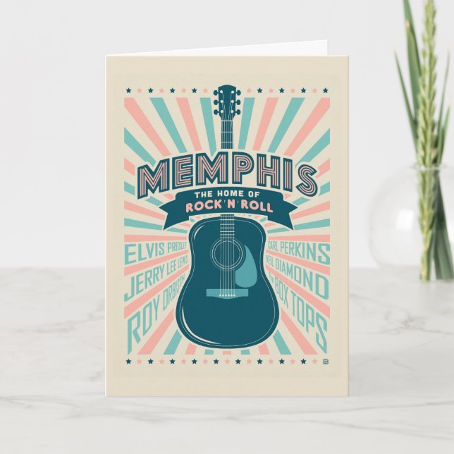 Tarjeta Memphis, TN: Serie de guitarras | Rock-N-Roll (Anverso)