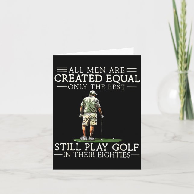 Tarjeta Men Play Golf Eighties 80 Funny Golfer Golfing  (Anverso)