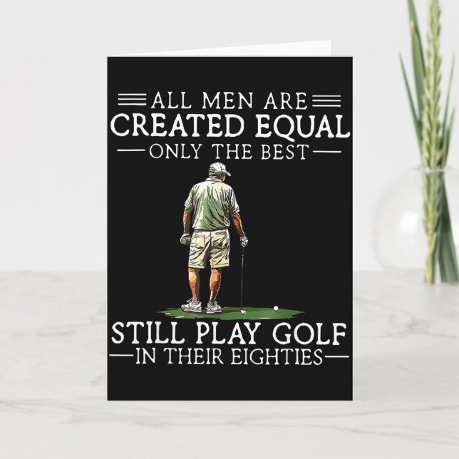 Tarjeta Men Play Golf Eighties Funny Golfer Golfing  (Anverso)