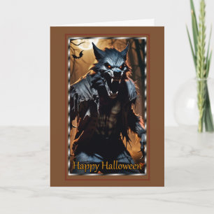 Tarjeta Menacing Werewolf Halloween Card
