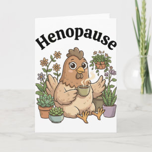 Tarjeta Menopausia Divertida Henopausia Café Floral