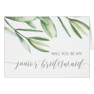 Tarjeta menor del día de boda de la dama de honor