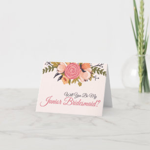 Tarjeta menor floral de la petición de la dama de