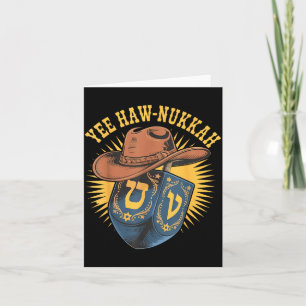 Tarjeta Menorá Feliz de Janucá Yee Haw-nukkah Vaquero Dive
