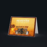 Tarjeta Menorah4 de Chanukah del Dachshund<br><div class="desc">Recordar la familia y a amigos durante la estación de Chanukah es una manera maravillosa de permanecer en contacto con la gente que usted ama y que cuida alrededor. Creé éstos las tarjetas de Chanukah del perro con amor y el cuidado y yo estamos seguros que cualquier persona que ame...</div>