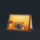 Tarjeta Menorah4 de Chanukah del Dachshund<br><div class="desc">Recordar la familia y a amigos durante la estación de Chanukah es una manera maravillosa de permanecer en contacto con la gente que usted ama y que cuida alrededor. Creé éstos las tarjetas de Chanukah del perro con amor y el cuidado y yo estamos seguros que cualquier persona que ame...</div>