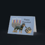 Tarjeta Menorah Dreidel de Rottweiler Chanukah<br><div class="desc">Recordar la familia y a amigos durante la estación de Chanukah es una manera maravillosa de permanecer en contacto con la gente que usted ama y que cuida alrededor. Creé éstos las tarjetas de Chanukah del perro con amor y el cuidado y yo estamos seguros que cualquier persona que ame...</div>