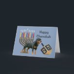 Tarjeta Menorah Dreidel de Rottweiler Chanukah<br><div class="desc">Recordar la familia y a amigos durante la estación de Chanukah es una manera maravillosa de permanecer en contacto con la gente que usted ama y que cuida alrededor. Creé éstos las tarjetas de Chanukah del perro con amor y el cuidado y yo estamos seguros que cualquier persona que ame...</div>