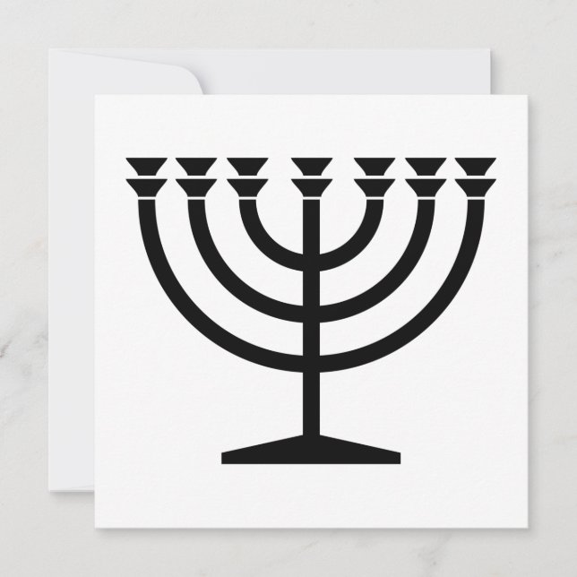 Tarjeta Menorah judía (símbolo del judaísmo) (Anverso)
