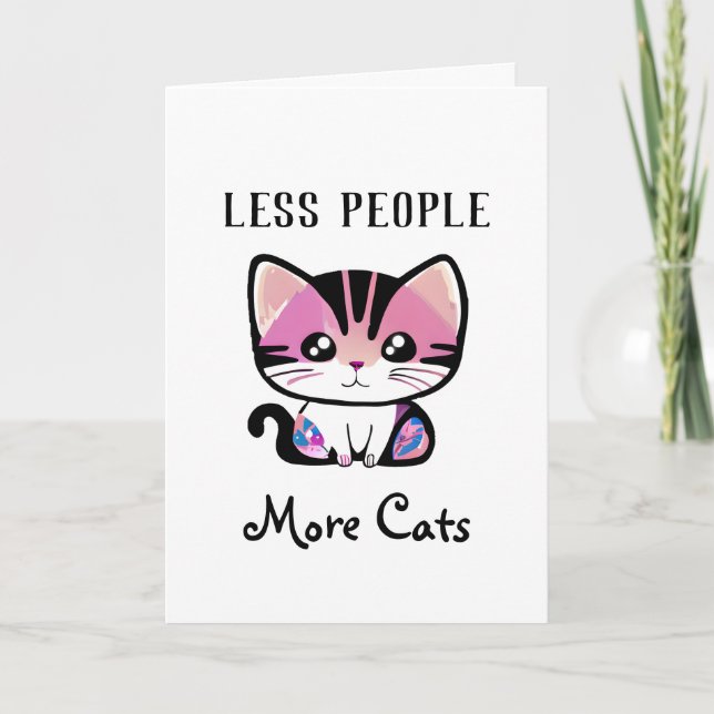 Tarjeta Menos personas, más gatos (Anverso)