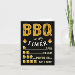 Tarjeta Mens Bbq Timer Barbecue Funny Grill Grill Beer
