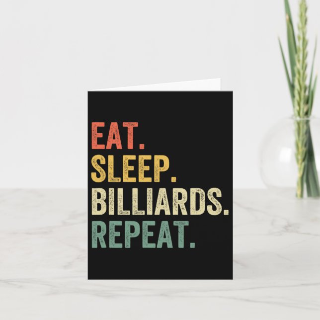 Tarjeta Mens Comen Sleep Billiards Repiten Funny Pool Play (Anverso)