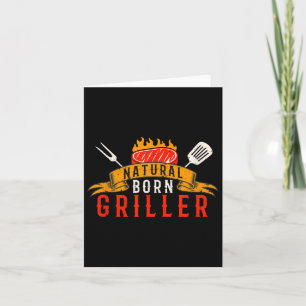 Tarjeta Mens Funny Bbq Natural Nació Griller Retro Carne S