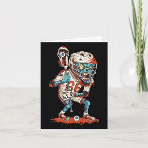 Tarjeta Mens Funny Lacrosse Zombie Player Lax Lazy Hallowe