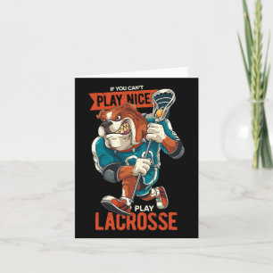 Tarjeta Mens Funny no puede jugar buen Bulldog Lacrosse L