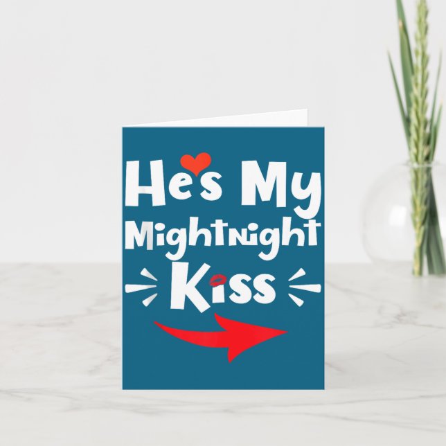 Tarjeta Mens He's My Midnight Kiss Happy New Year Matching (Anverso)