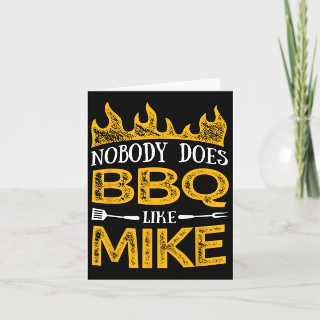 Tarjeta Mens Nadie Hace Bbq Como Mike (Anverso)
