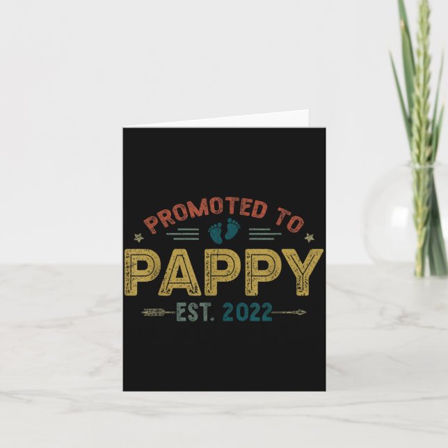 Tarjeta Mens Promoted To Pappy Est 2022 Funny New Pappy  (Anverso)