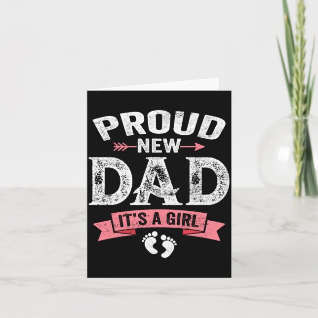 Tarjeta Mens Proud New Dad It's A Girl Funny Fathers Day N (Anverso)