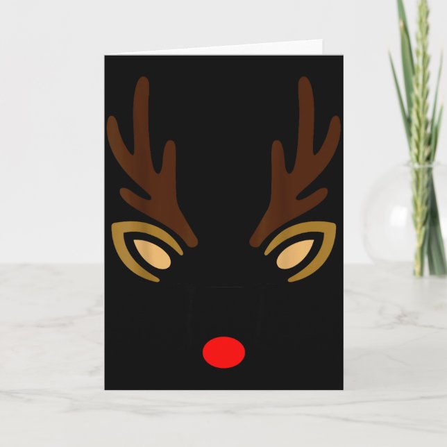 Tarjeta Mens Reindeer Face Gles Christmas Costume Pajama B (Anverso)