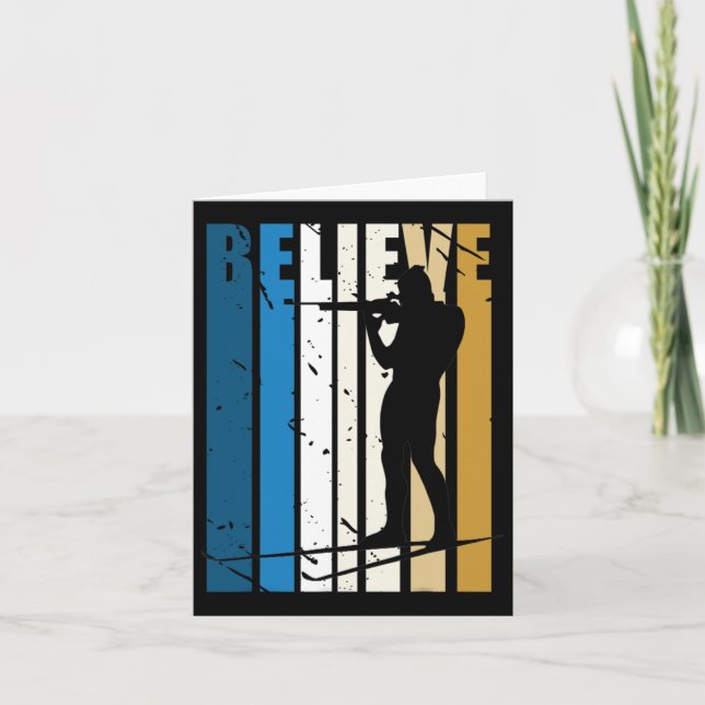 Tarjeta Mens Retro Mens Biathlon Target Shooting Gun Winte (Anverso)