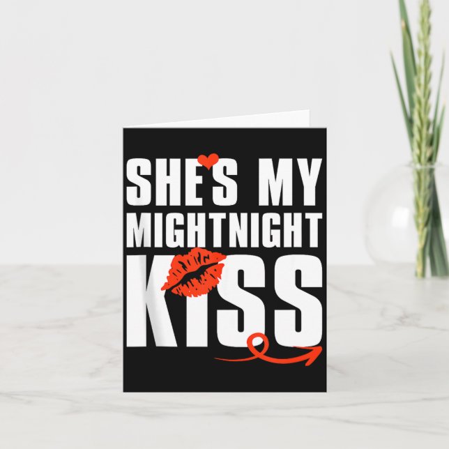 Tarjeta Mens She's My Midnight Kiss Happy New Year Matchin (Anverso)