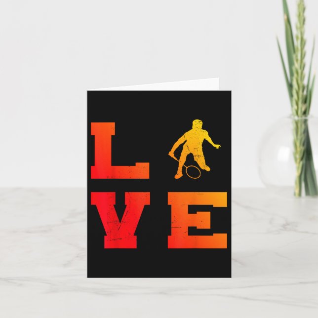 Tarjeta Mens Shuttle Squash Badminton Player Badminton (Anverso)