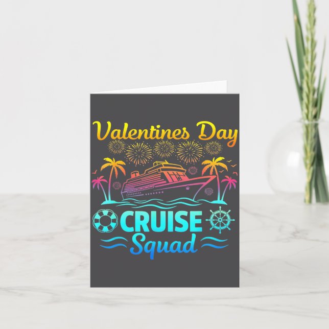 Tarjeta Mens Valentines Day Cruise Squad 2026 Vacation Tra (Anverso)