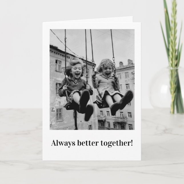 Tarjeta Mensaje adorable para mejores amigos (Anverso)