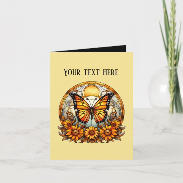 Tarjeta Mensaje de adición de mariposa de corte (Anverso)