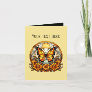Tarjeta Mensaje de adición de mariposa de corte