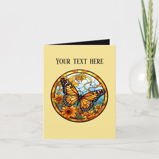 Tarjeta Mensaje de adición de mariposa de corte (Anverso)