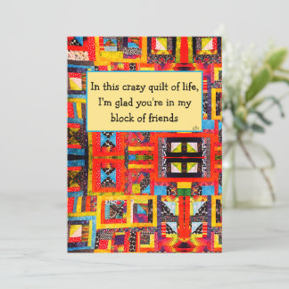 Tarjeta Mensaje de amigo Quilters, grupo de hermandad quil