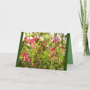 Tarjeta Mensaje de cuidado de diseño floral rosa dentro