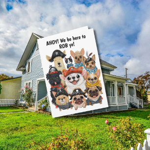 Tarjeta Mensaje de cumpleaños de perros piratas - años de 