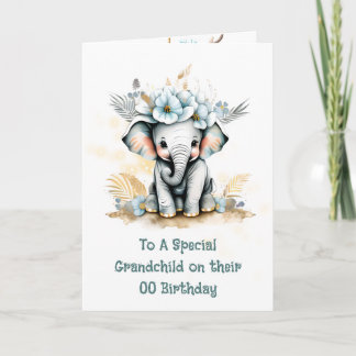 Tarjeta Mensaje de cumpleaños elefante selva safari