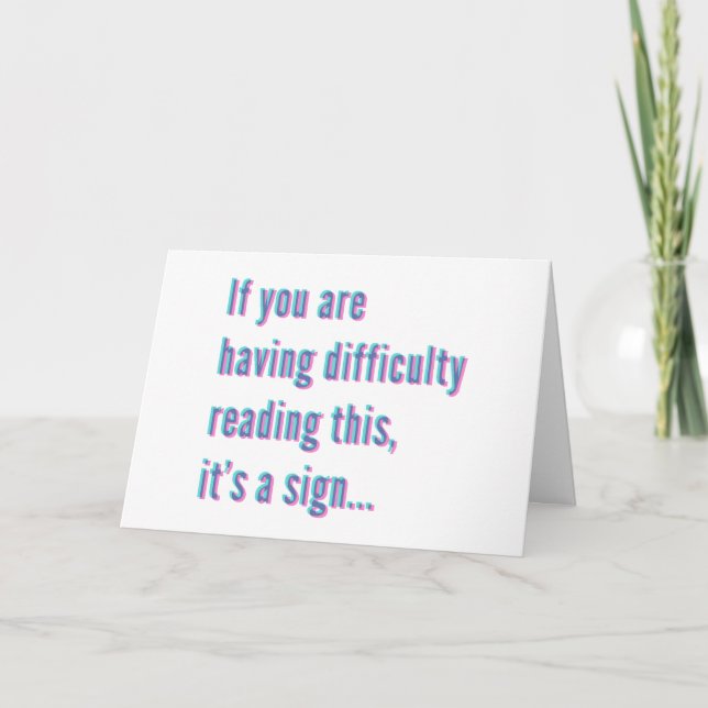 Tarjeta Mensaje de Feliz Cumpleaños Mareado (Anverso)