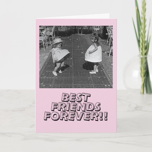 Tarjeta Mensaje de Mejores Amigos Divertido (Anverso)