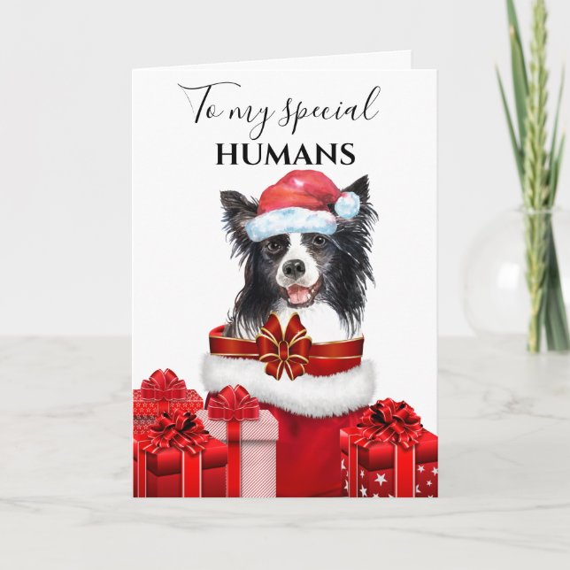 Tarjeta Mensaje de Navidades de la familia Collie Fronteri (Anverso)