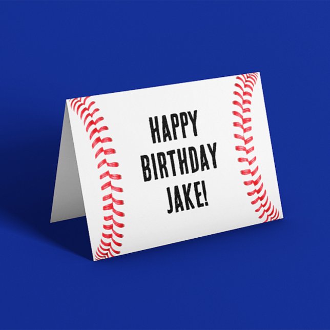 Tarjeta Mensaje de Personalizado de cumpleaños del jugador (custom baseball birthday greeting card.)