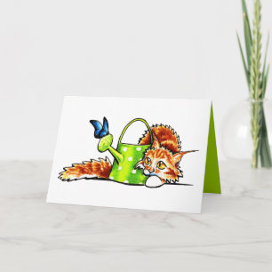 Tarjeta Mensaje de Personalizado de gato Naranja